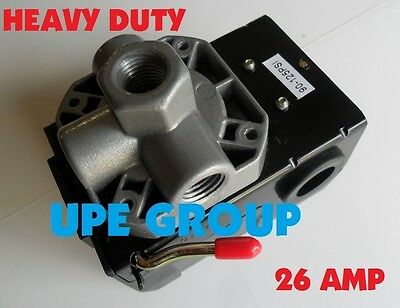 Pressure Switch Control Air Compressor 90-125 4 Port Heavy Duty  26 Amp